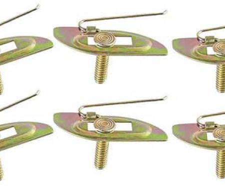 Wire Tail Molding Clip, #10-24 With Sliding Stud, 1-5/8" Long, Zinc Chromate, 10 Piece Set