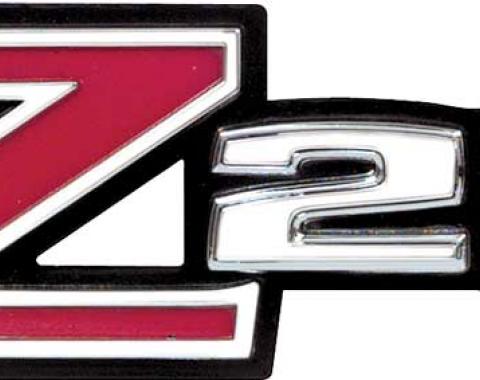 OER 1970-74 Camaro, "Z28" Front Fender Emblem, with Hardware, Each, GM Licensed K4755