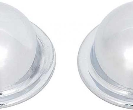 OER 1962-66 Impala, Corvair, Chevelle, Chrome Bucket Seat Pivot Caps, Pair B99122