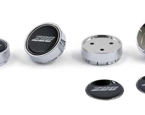 OER N90 Chrome Center Cap With Domed Poly Z28 Logo Emblem - Black, Charcoal Gray and Silver *881202