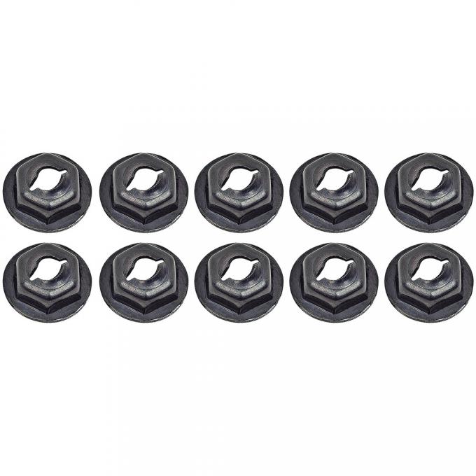 OER Thread Cutting Pal Nut With Sealer, 1/8" Stud Size, Hex Washer Head, Zinc Plated, 10 Piece Set *11502547K