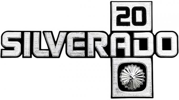 OER 1981-87 Chevy Blazer, Pickup, Suburban, SILVERADO 20 Front Fender Emblem , Each, GM Licensed 14026452