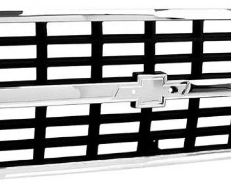 OER 1989-91 Chevrolet Truck R/V, Front Grill, Chrome, with Emblem Pad, Dual Headlamps, Premier 15628796