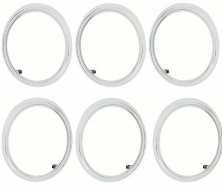 OER 1965 Impala, Tail Lamp and Back-up Lamp Trim Bezel Set, 6 Piece Set *881286