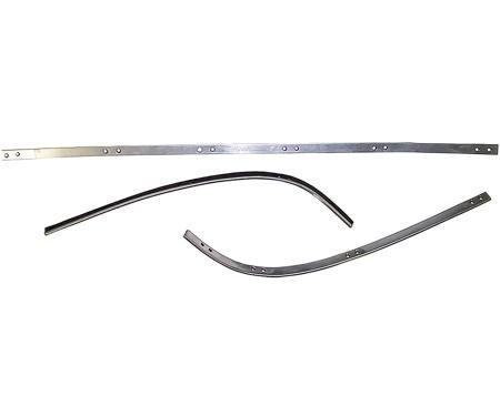 1957-58 Ford, Mercury, Convertible Top Rear Tack Strip Bow Set, Tacking Rail, Trimstick, 3-Piece