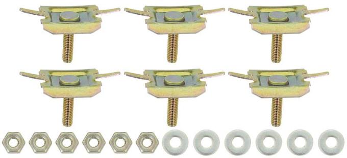 OER 1962-67 Chevy II, Nova, Upper Trunk Cove Molding Clip Set, Clips, Nuts, Washers 13931C