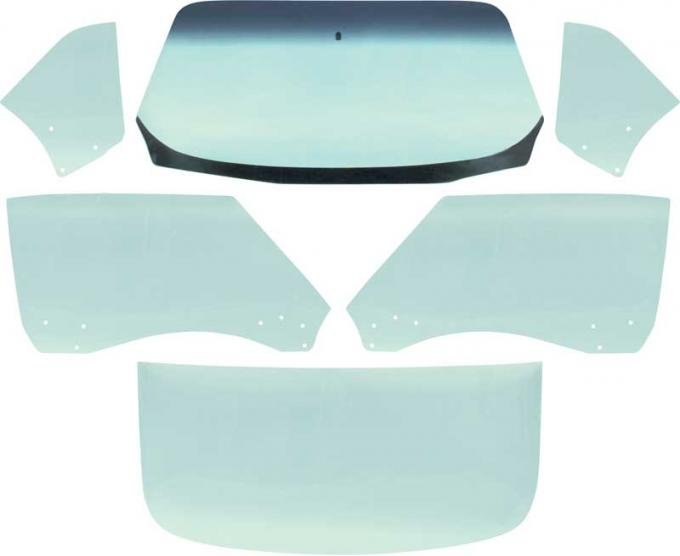 OER 1968-69 Camaro / Firebird Coupe 6 Piece Tinted Glass Kit *E351T - Green