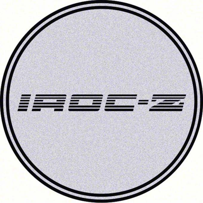 OER 2-1/2" Wheel Center Cap Emblem with Black IROC-Z Logo on a Silver Background K151713SV