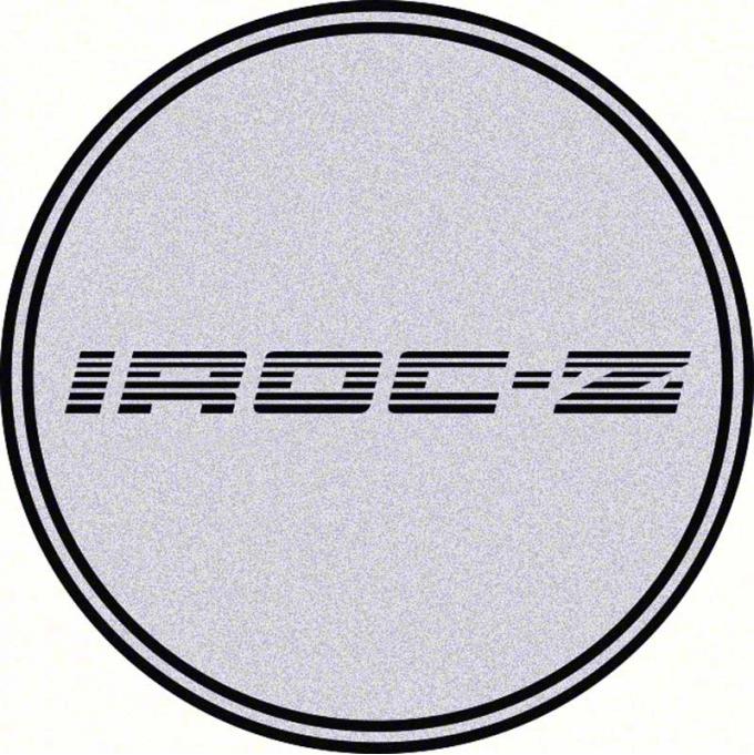 OER 2-1/2" Wheel Center Cap Emblem with Black IROC-Z Logo on a Silver Background K151713SV