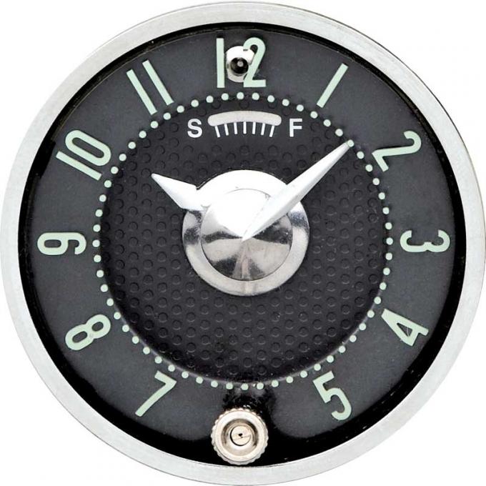 OER 1955-56 Fullsize 1958-62 Corvette In-Dash Clock With Quartz Movement Black Face 3710648