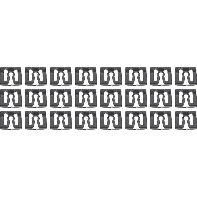 1964-71 Chevrolet, Rear Glass Molding Clip Set, Square Style, 24 Piece Set