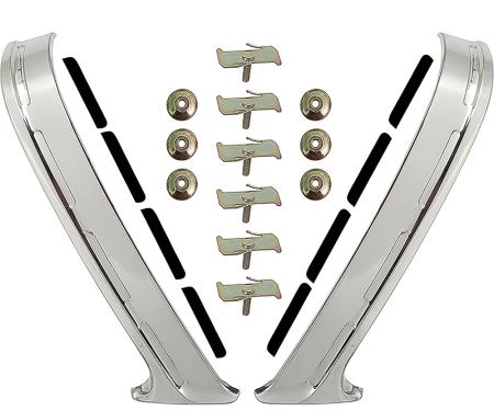 OER 1955 Chevy Bel Air, 150, 210, Rear Quarter Upper Paint Divider Moldings, 2 & 4 Door Sedan, Stainless Steel 748695