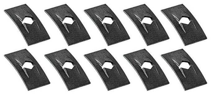 OER Push On Flat Nut, Fits 3/32" Stud, Black Phosphate Coated, 10 Piece Set *A2100K
