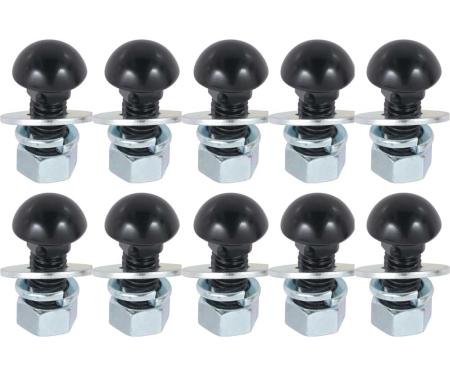 1938-72 Chevy, GMC Pickup, Blazer, Jimmy, Suburban, Bumper Bolt Set, Front or Rear, 1/2"-13 x 1-1/2, 10-Piece Bolt Set, Black