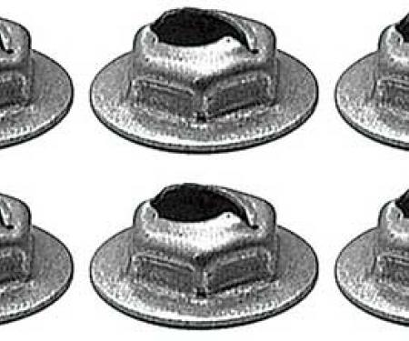 OER Thread Cutting Pal Nut, 1/4" Stud Size, Hex Washer Head, Zinc Plated, 10 Piece Set *A3405K