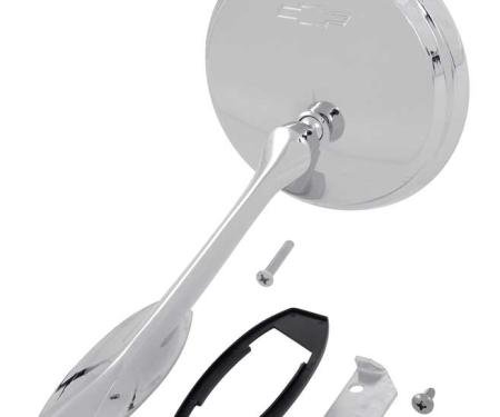 1965-66 Impala, Biscayne, Caprice, Outer Door Mirror, with Bow Tie, RH Passenger Side