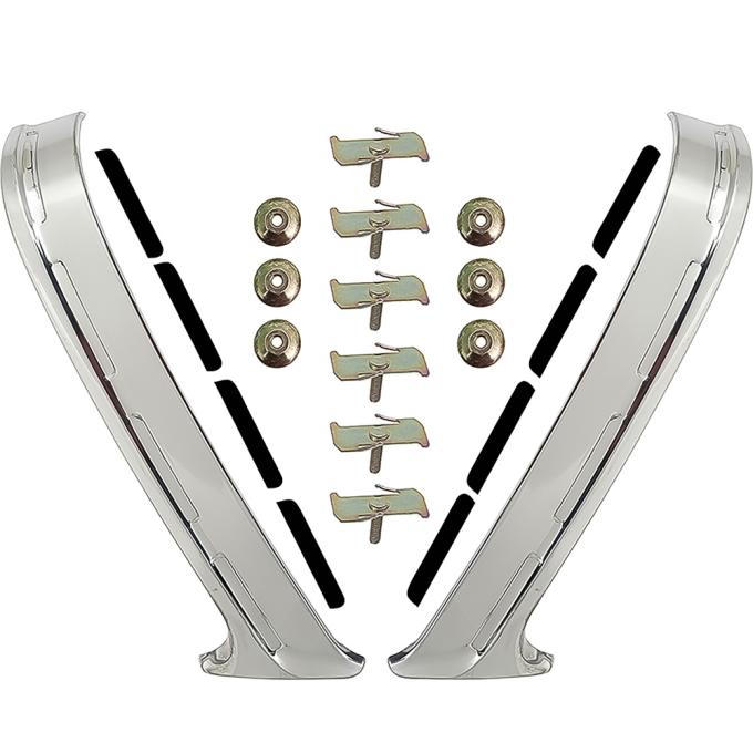 OER 1955 Chevy Bel Air, 150, 210, Rear Quarter Upper Paint Divider Moldings, 2 & 4 Door Sedan, Stainless Steel 748695