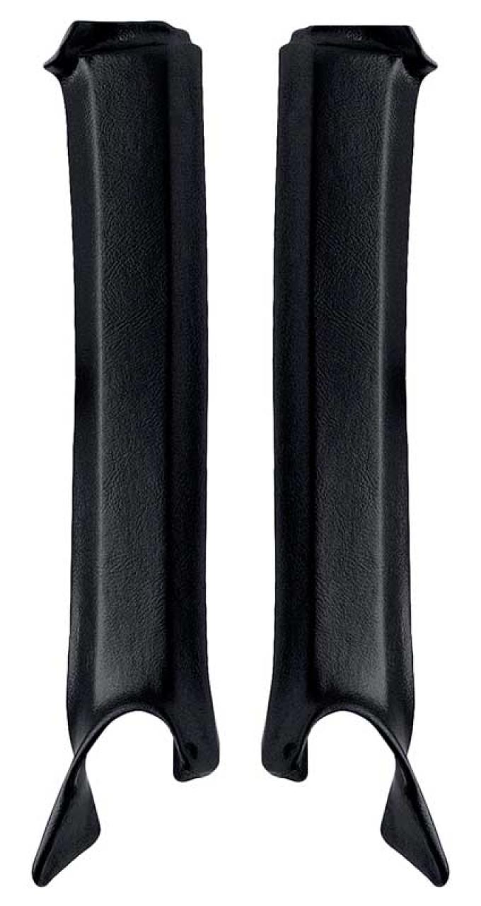 1968 Camaro, Firebird, Inner Pillar Post Moldings, Convertible, Black, Pair, Urethane Reproduction