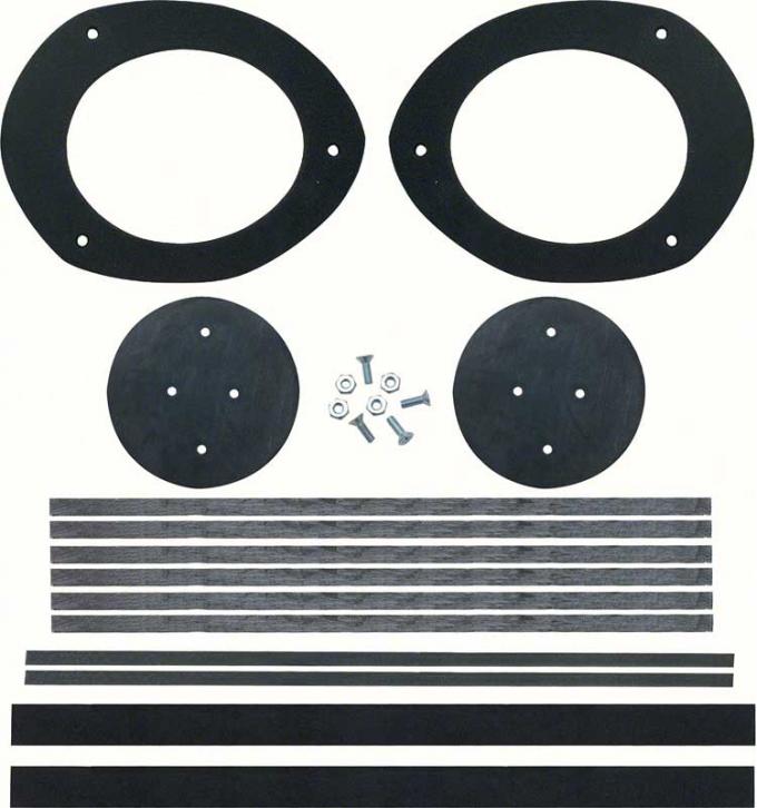 OER 1965-68 Impala, Caprice, Camaro, Firebird, Dash Fresh Air Duct Seal Set, w/Astro Ventilation, K226