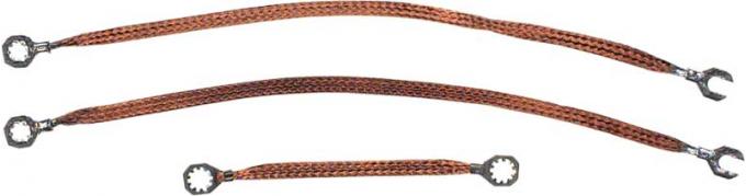 1967-68 Camaro, 1967-69 Firebird, Ground Strap Set, Engine, Subframe, 8 Cylinder, 3 Piece Set