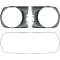 1970 Barracuda, Cuda, Headlamp Bezel Set, With Stainless Steel Trim Moldings, Unpainted
