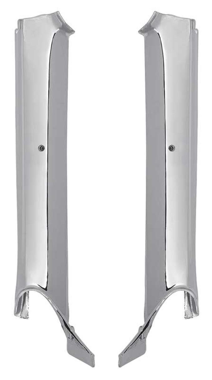 OER 1967 Camaro, Firebird, Inner Pillar Post Moldings, Convertible, Chrome , Pair K904