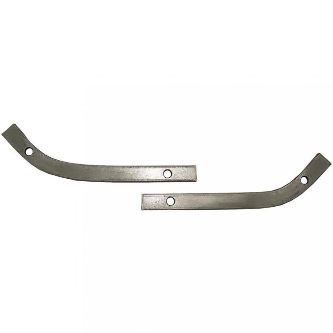 1965-66 Impala, GM B-Body, Convertible Top Rear Tack Strip Bow End Set, Tacking Rail Ends, Trimstick Ends, 2 Pieces