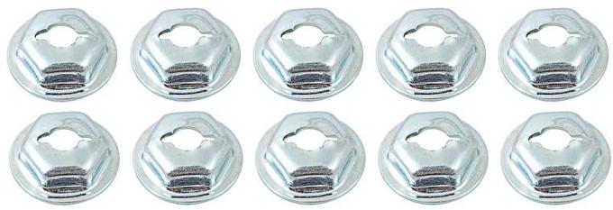 Thread Cutting Pal Nut, 1/8" Stud Size, Hex Washer Head, Zinc Plated, 10 Piece Set