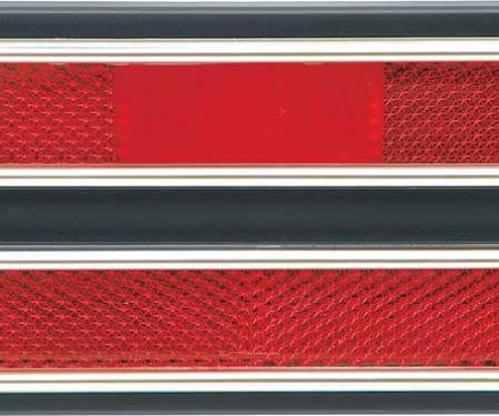 Chevy Or GMC Truck Rear Side Marker Light, Red, With Chrome Bezel, 1968-1972