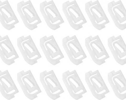 OER 1975-81 GM, 1975-88 AMC, Windshield/Back Glass Molding Clip Set, 1-1/2" x 1/2", White Nylon, 24 pcs 270209