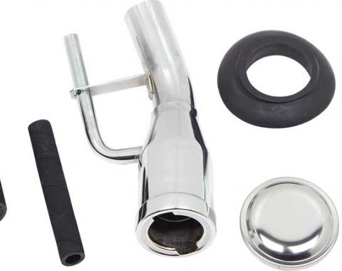 1955-1959 Chevrolet, GMC Pickup Truck, Fuel Tank Filler Installation Kit, with Chrome Neck, Hoses, Gas Cap, Clamps