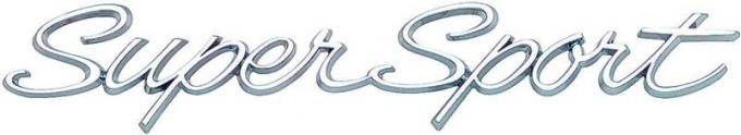 OER 1965-66 Impala, "Super Sport" Front Fender Emblem, with Hardware, Each, GM Licensed 3867735