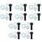 1938-72 Chevy, GMC Pickup, Blazer, Jimmy, Suburban, Bumper Bolt Set, Front or Rear, 1/2"-13 x 1-1/2, 10-Piece Bolt Set, Black