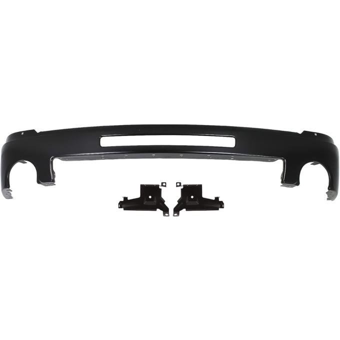 2007-13 GMC Sierra 1500 Denali, Front Bumper Face Bar, With Brackets, Painted Black