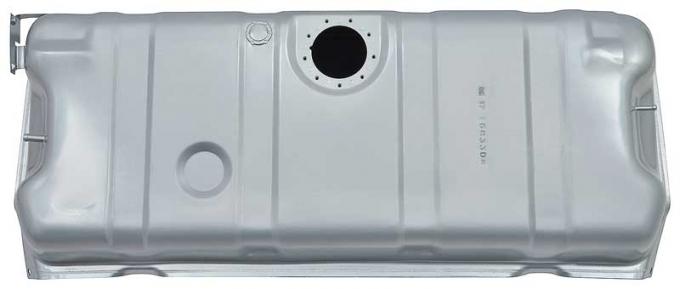 OER 1970-74 Chevrolet Corvette, Fuel Tank, With Flat Metal Valve, With EEC Bracket, Vent Pipe LH, Return Pipe RH, Zinc Coated, 18 Gallon Capacity YC111234A