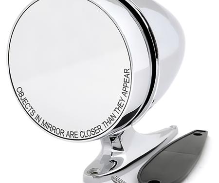 1965-68 Mustang,1965-70 Fairlane,1968-71 Torino, Outer Door Bullet Mirror, with 5" Large Base, Convex Glass, RH Passenger Side