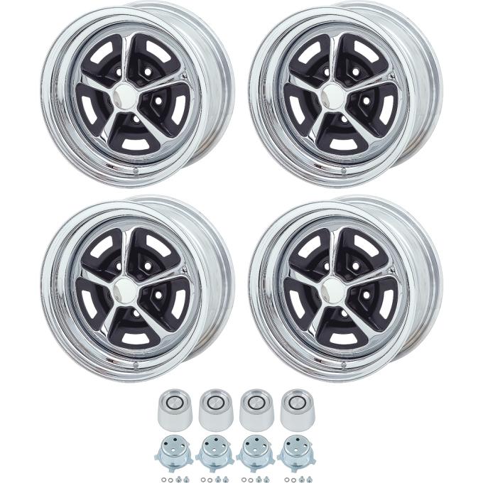 15" X 7"/15" x 8" Magnum Style Wheel & Center Cap Kit, 5 X 4-1/2" Bolt Pattern, 4-1/4"/4-1/2" Backspace