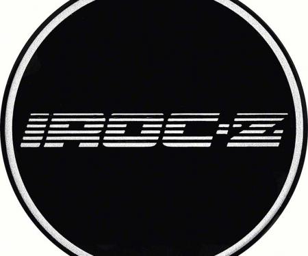 OER 2-15/16" R15 Wheel Center Cap Emblem with Chrome Iroc-Z Logo and Black Background K151762BK