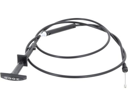 OER 1971-75 Chevrolet and Oldsmobile, Hood Release Cable and Handle, 2 Piece Style 9611970