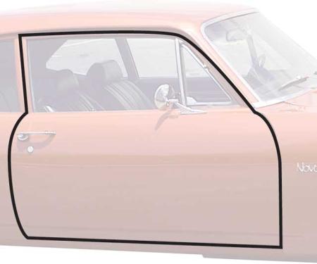 OER 1968-72 Chevy II, Nova, Ventura, Door Frame Weatherstrip, 2 Door, Pair, K443