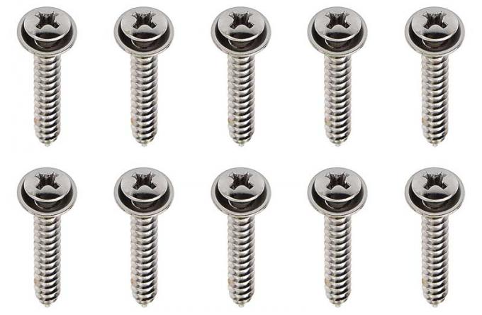 OER Universal Screw Set, Chrome with integral Washer, #8 x 1", Set of 10, Various Models 9414769
