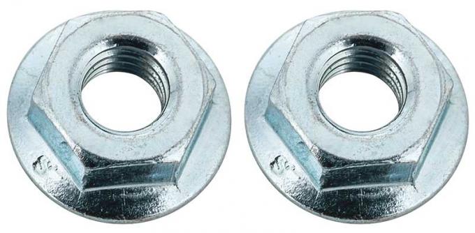M6-1.0 Metric Standard Flange Spin Lock Nut with Serrations, Pair