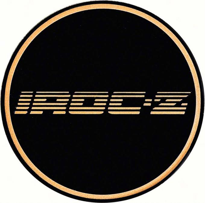 OER 2-1/8" GTA Wheel Center Cap Emblem with Gold IROC-Z Logo and Black Background K151769GD