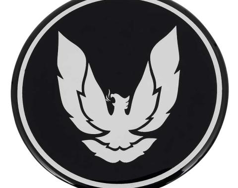 Wheel Center Cap Emblem, R15 5 Spoke Wheel 2-15/16" Diameter Firebird Black/Silver