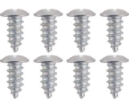 Molding Screw Set, Phillips Head, 8-18 x 3/8", 9/32" Diameter Washer Head, Silver Zinc, 8 Piece Set