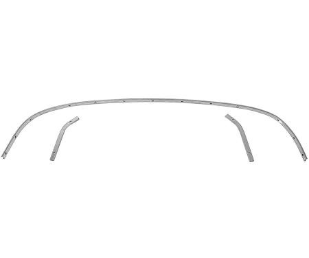 1954-56 Buick Century, Olds Super 88, Convertible Top Rear Tack Strip Bow Set, Tacking Rail, Trimstick, 3-Piece