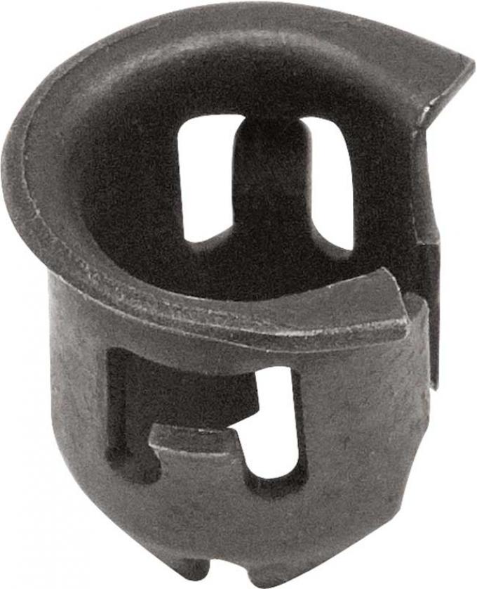 OER Barrel Nut, Fits 1/8" Emblem Stud, Fits 1/4" Hole, Spring Steel, Black Phosphate Coated 5195