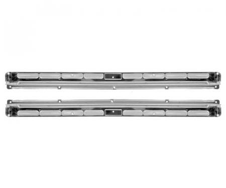 1964-68 Mustang Convertible, Door Sill Plate Moldings, Stainless Steel, LH and RH