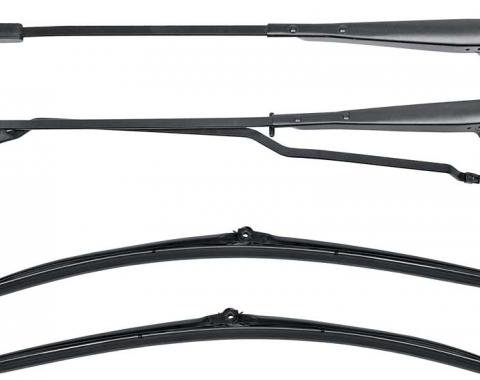 1970-1981 Camaro / Firebird Black Wiper Arms & Blades for Cars with Hidden / Recessed Wipers