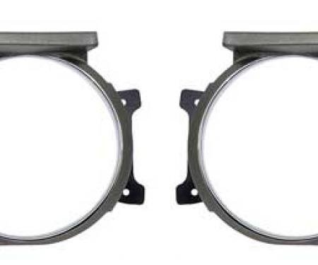 OER 1971 Dodge Challenger, Headlamp Bezels , Argent Silver, RH and LH, Pair ME1856